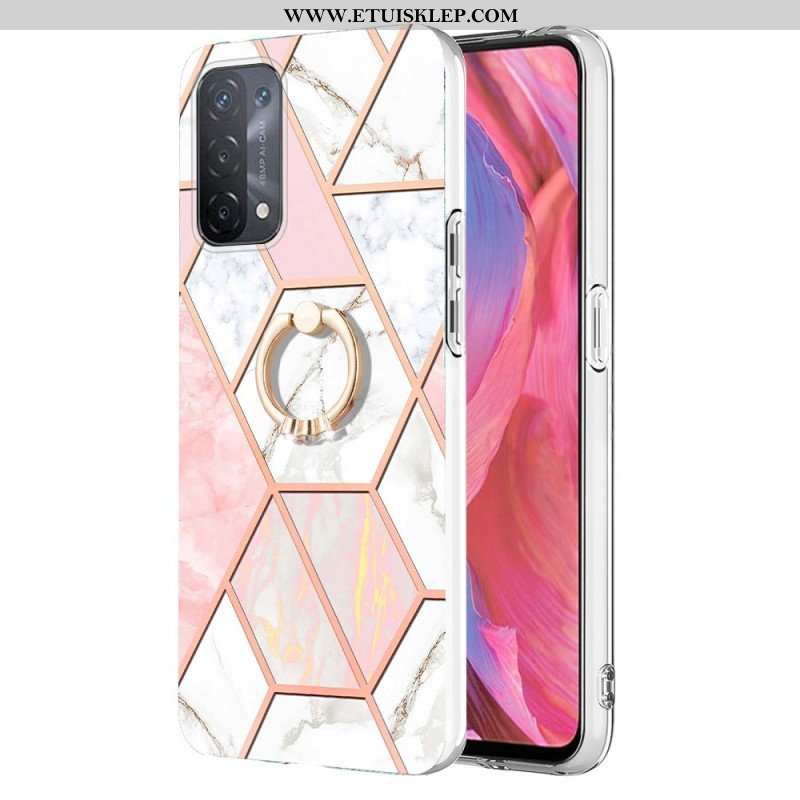 Etui do Oppo A54 5G / A74 5G Marmur Ze Wspornikiem Pierścienia